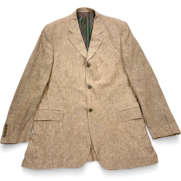 Ermenegildo Zegna Linen Italy Made Blazer Sport Coat Jacket Men's 44 L Long - Picture 1 of 11